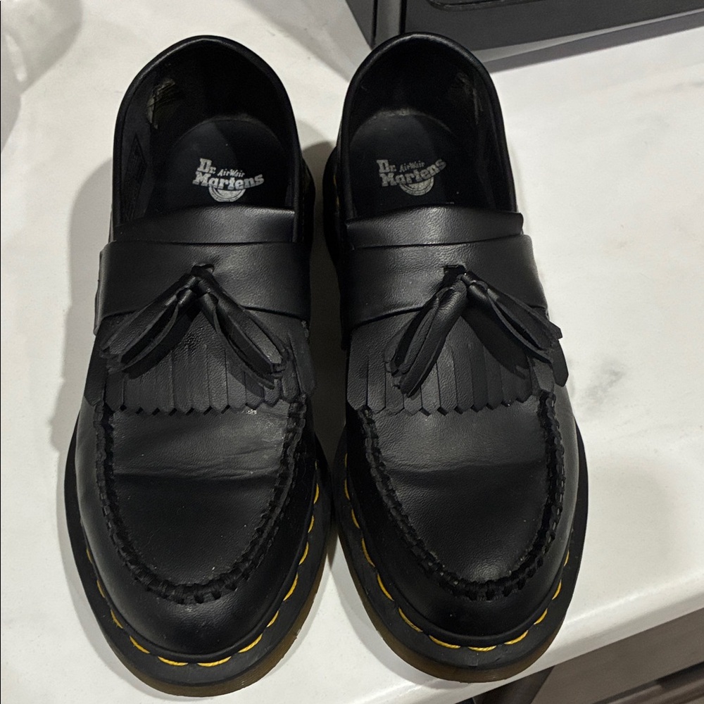 Dr. Martens Black Leather Tassel Loafers
